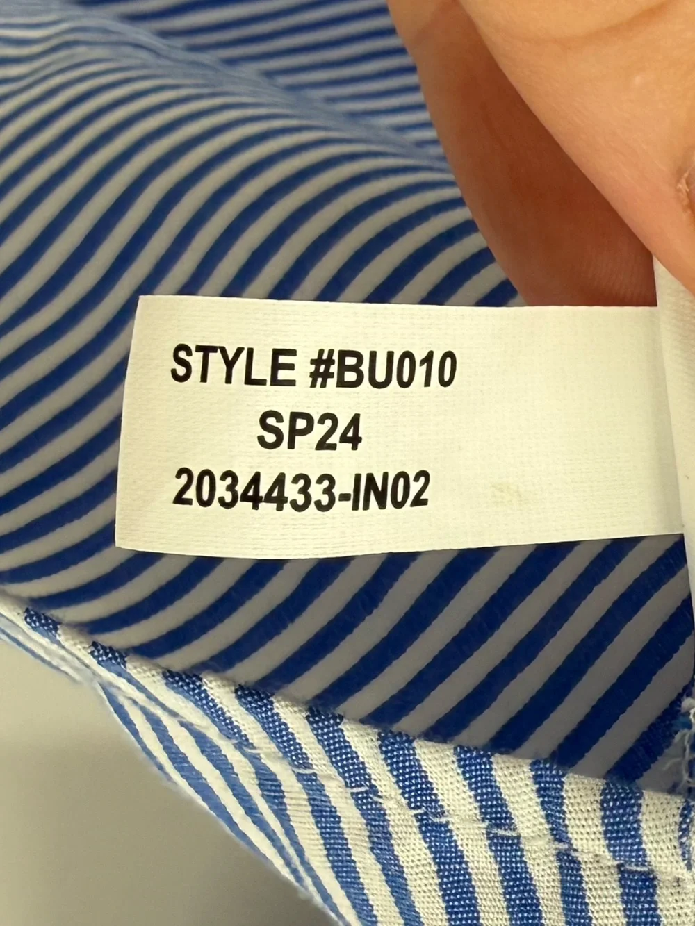 J.Crew Cotton Blend Striped Button-Down Shirt | Blue / White | Petite Medium